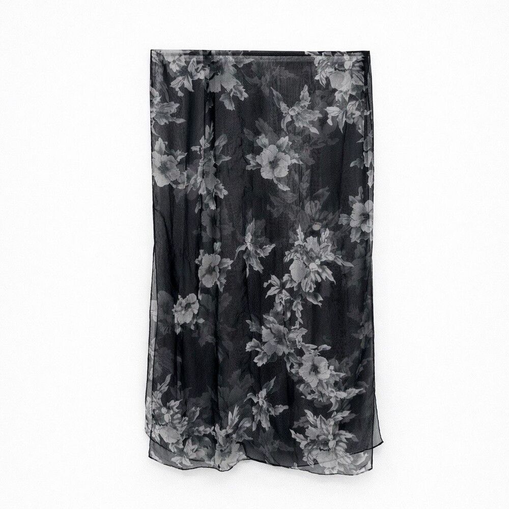 Unbranded Floral Scarf Sheer Flowy Rectangle Polyester Lightweight Accessory